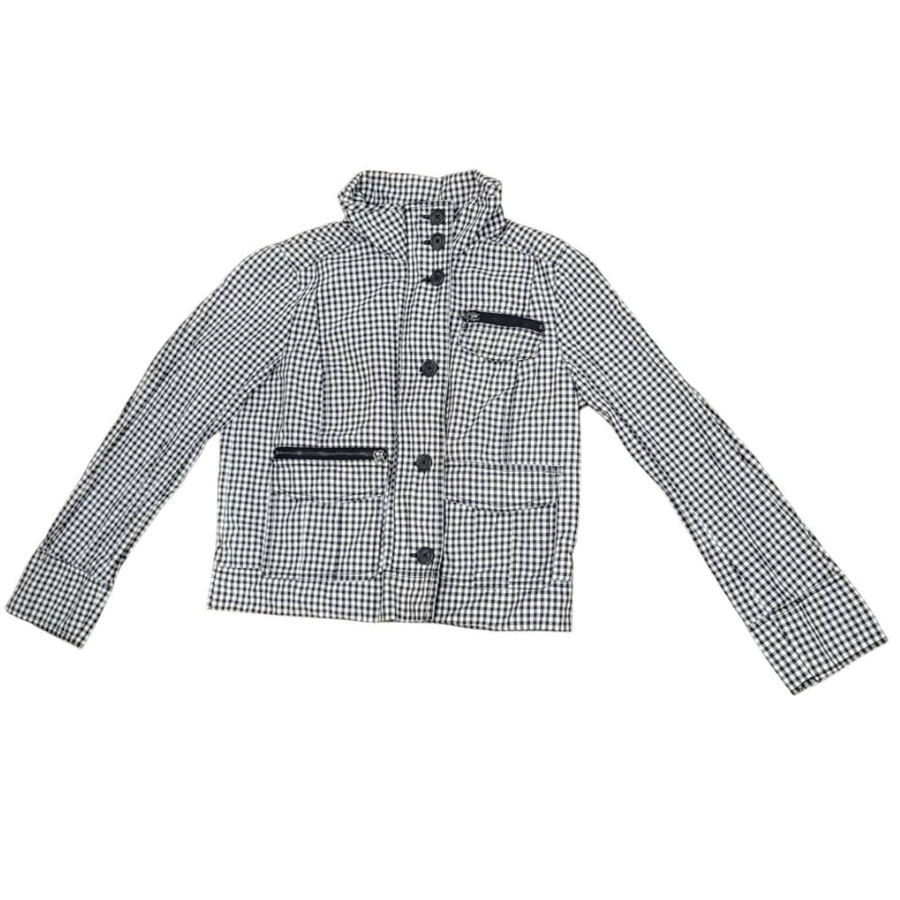 J.Crew Black and White Checkered Jacket - Women's Size 10
